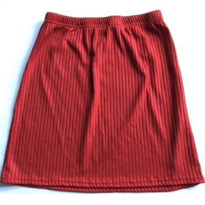 Pretty Little Thing Red Mini Stretch Skirt Juniors